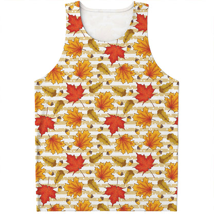 Maple And Oak Pattern Print Men's Tank Top