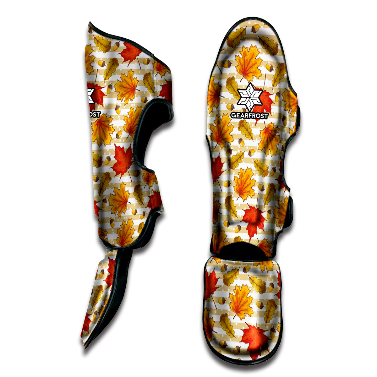Maple And Oak Pattern Print Muay Thai Shin Guard