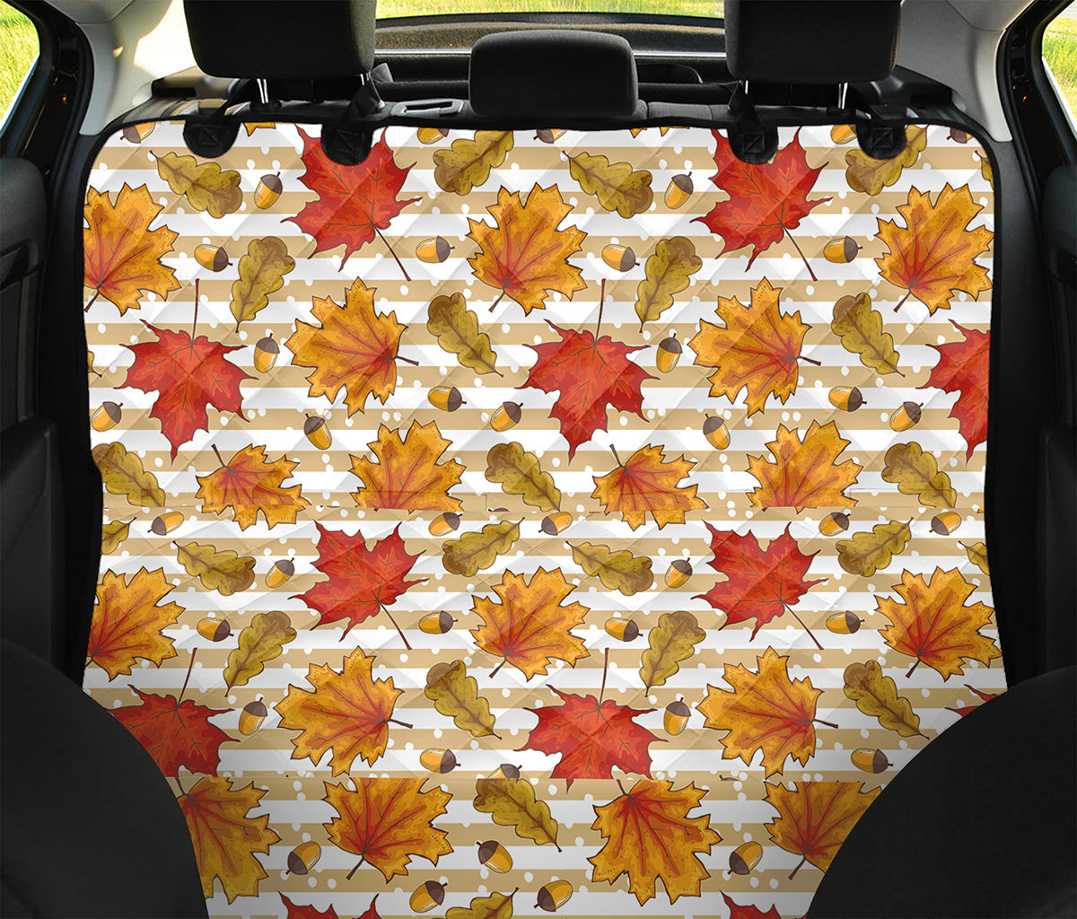 Maple And Oak Pattern Print Pet Car Back Seat Cover