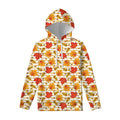 Maple And Oak Pattern Print Pullover Hoodie