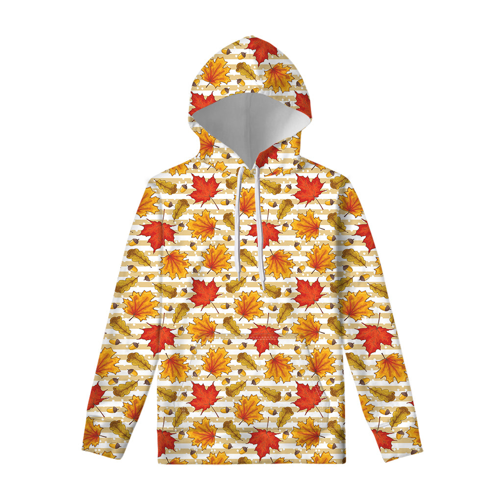 Maple And Oak Pattern Print Pullover Hoodie