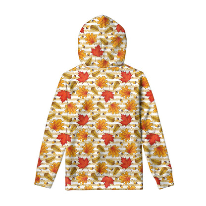 Maple And Oak Pattern Print Pullover Hoodie
