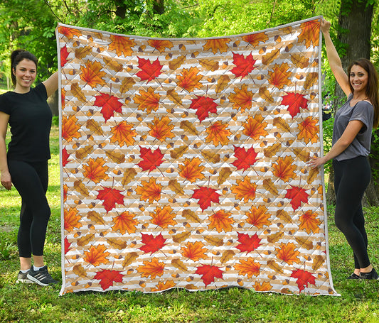 Maple And Oak Pattern Print Quilt