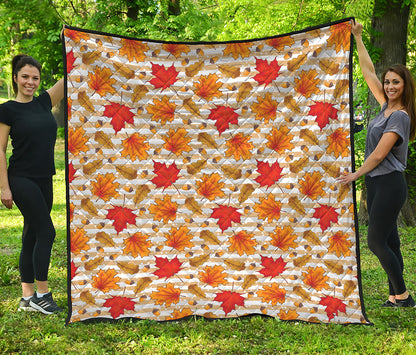 Maple And Oak Pattern Print Quilt