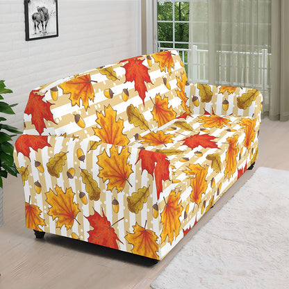 Maple And Oak Pattern Print Sofa Cover