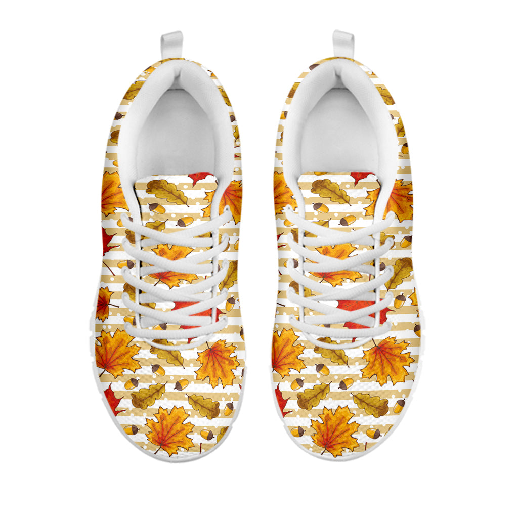 Maple And Oak Pattern Print White Sneakers