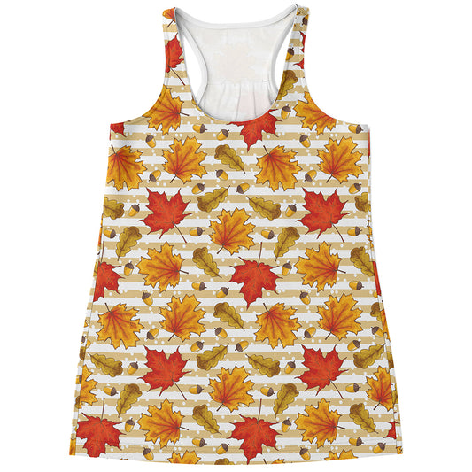 Maple And Oak Pattern Print Women's Racerback Tank Top