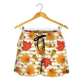 Maple And Oak Pattern Print Women's Shorts