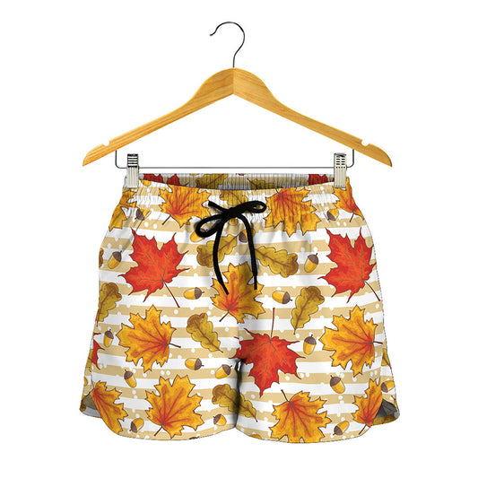 Maple And Oak Pattern Print Women's Shorts