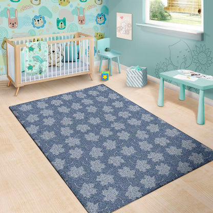 Maple Leaf Denim Jeans Pattern Print Area Rug