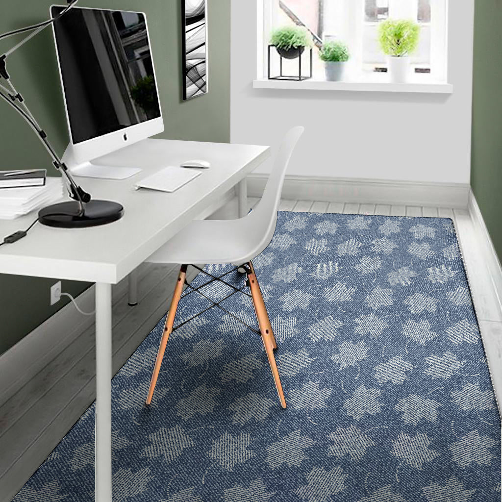 Maple Leaf Denim Jeans Pattern Print Area Rug