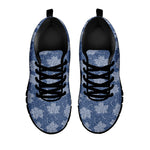 Maple Leaf Denim Jeans Pattern Print Black Sneakers