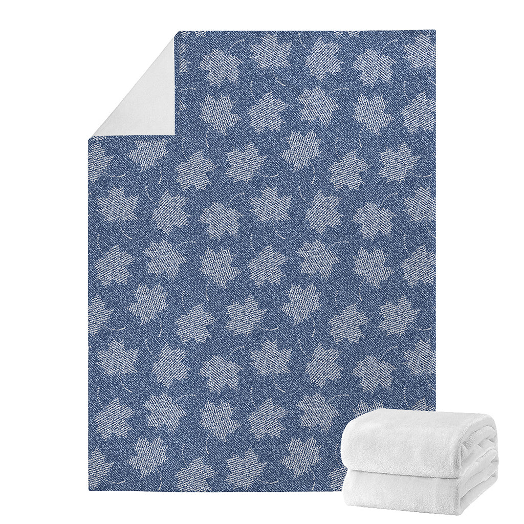 Maple Leaf Denim Jeans Pattern Print Blanket