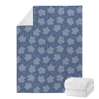 Maple Leaf Denim Jeans Pattern Print Blanket