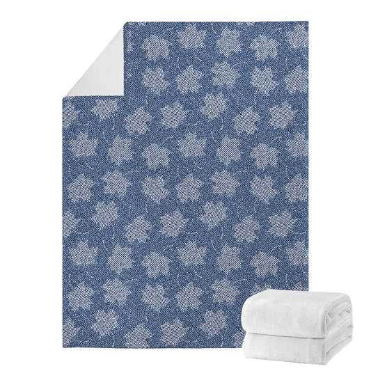 Maple Leaf Denim Jeans Pattern Print Blanket