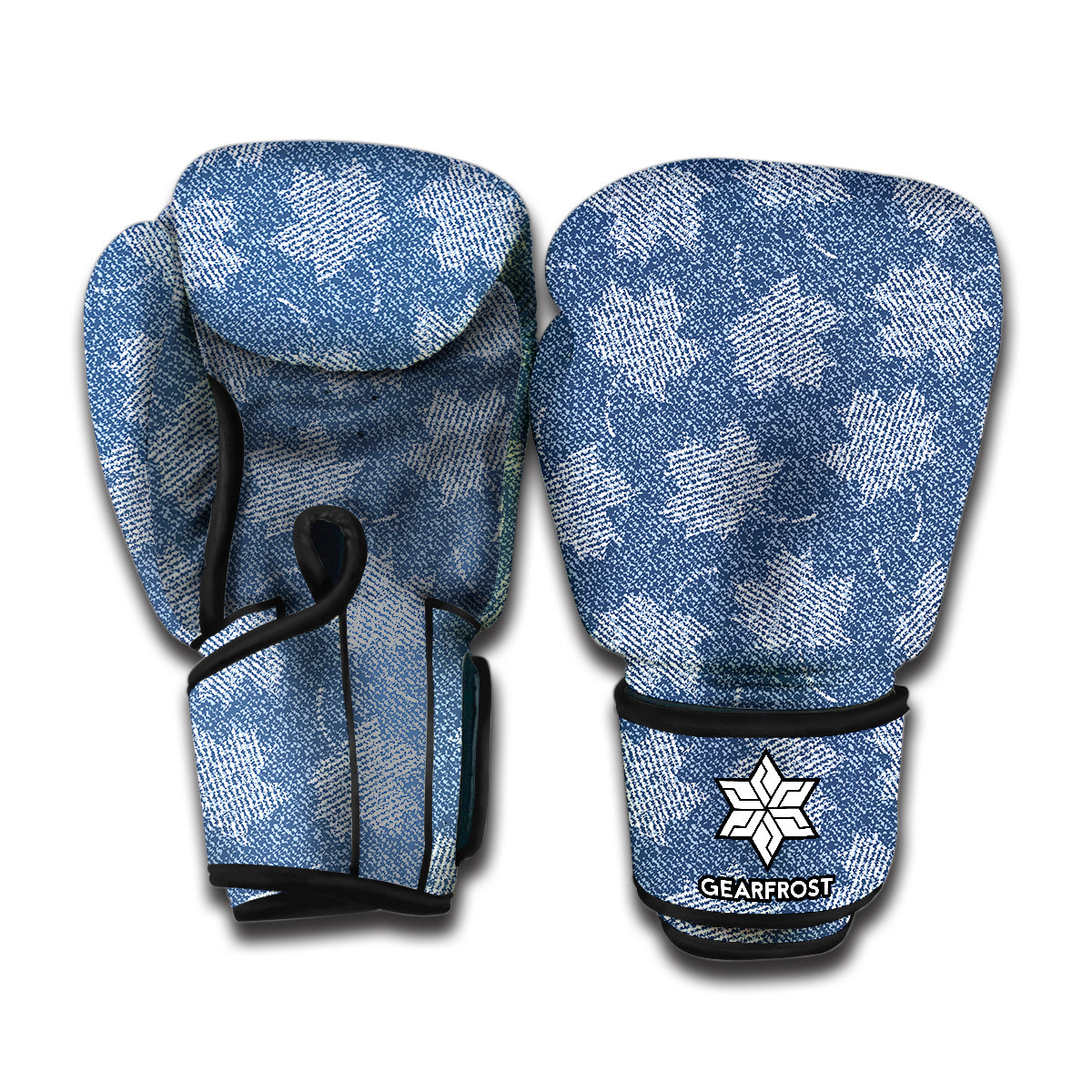 Maple Leaf Denim Jeans Pattern Print Boxing Gloves