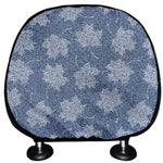 Maple Leaf Denim Jeans Pattern Print Car Headrest Covers