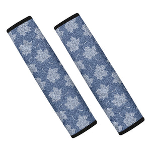 Maple Leaf Denim Jeans Pattern Print Car Seat Belt Covers