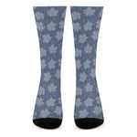 Maple Leaf Denim Jeans Pattern Print Crew Socks