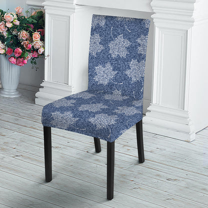 Maple Leaf Denim Jeans Pattern Print Dining Chair Slipcover