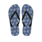 Maple Leaf Denim Jeans Pattern Print Flip Flops