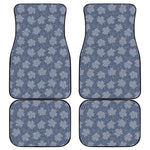 Maple Leaf Denim Jeans Pattern Print Front and Back Car Floor Mats