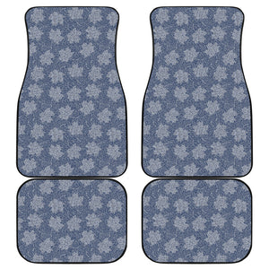 Maple Leaf Denim Jeans Pattern Print Front and Back Car Floor Mats