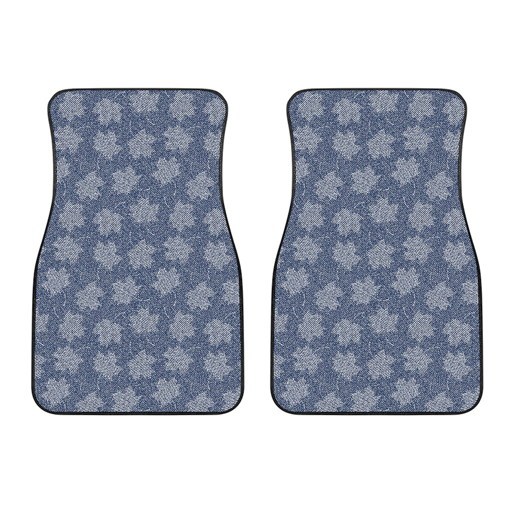 Maple Leaf Denim Jeans Pattern Print Front Car Floor Mats