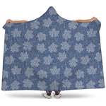 Maple Leaf Denim Jeans Pattern Print Hooded Blanket