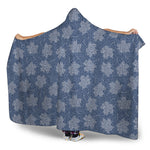 Maple Leaf Denim Jeans Pattern Print Hooded Blanket