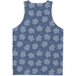 Maple Leaf Denim Jeans Pattern Print Men's Tank Top