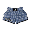 Maple Leaf Denim Jeans Pattern Print Muay Thai Boxing Shorts