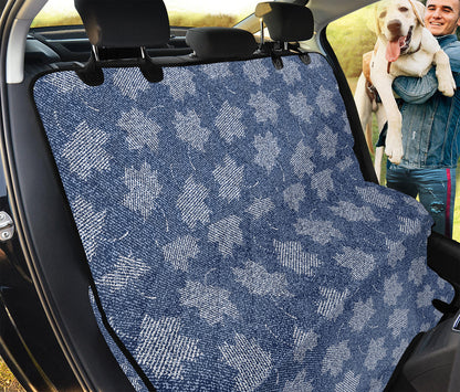 Maple Leaf Denim Jeans Pattern Print Pet Car Back Seat Cover