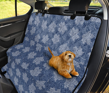 Maple Leaf Denim Jeans Pattern Print Pet Car Back Seat Cover