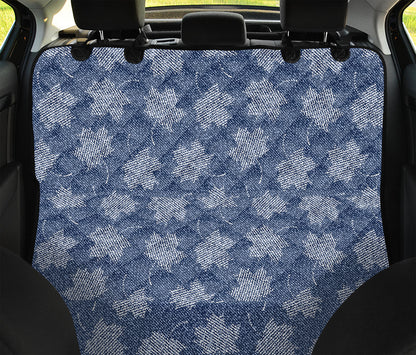 Maple Leaf Denim Jeans Pattern Print Pet Car Back Seat Cover