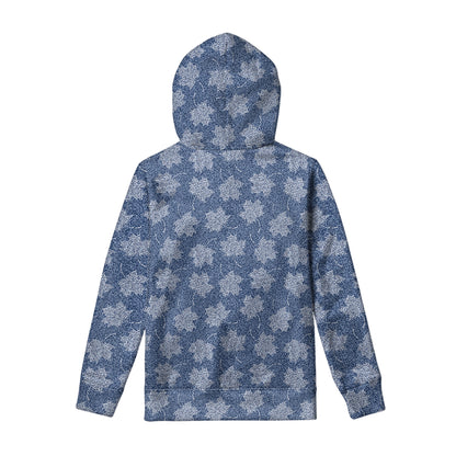 Maple Leaf Denim Jeans Pattern Print Pullover Hoodie