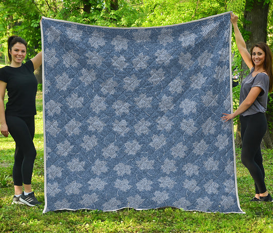 Maple Leaf Denim Jeans Pattern Print Quilt