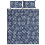 Maple Leaf Denim Jeans Pattern Print Quilt Bed Set