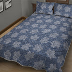 Maple Leaf Denim Jeans Pattern Print Quilt Bed Set