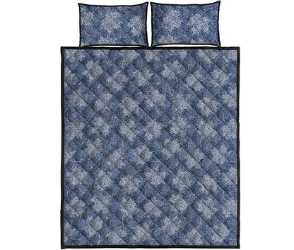 Maple Leaf Denim Jeans Pattern Print Quilt Bed Set