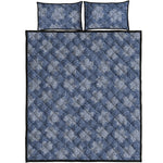 Maple Leaf Denim Jeans Pattern Print Quilt Bed Set