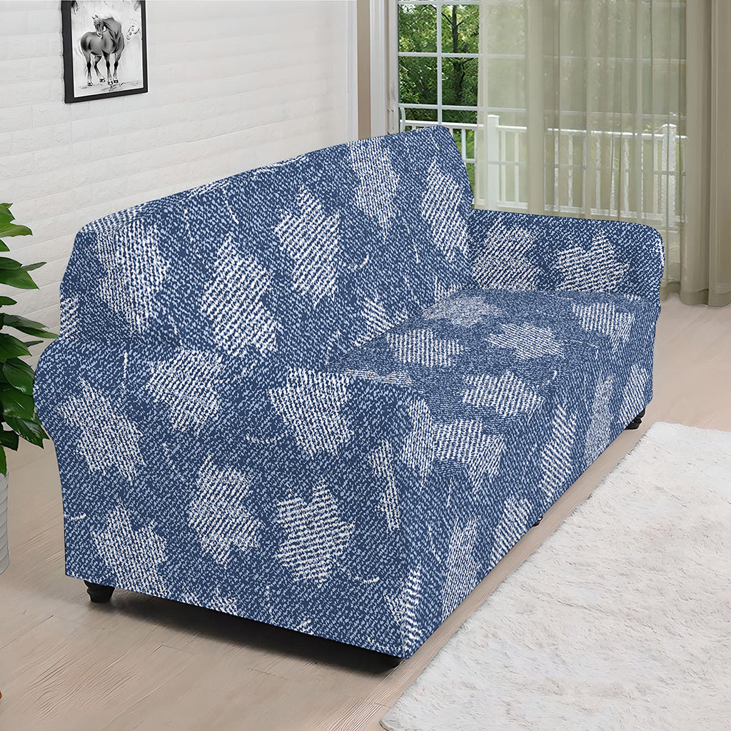 Maple Leaf Denim Jeans Pattern Print Sofa Cover