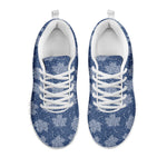 Maple Leaf Denim Jeans Pattern Print White Sneakers
