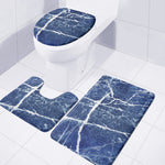 Marble Denim Jeans Pattern Print 3 Piece Bath Mat Set