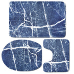 Marble Denim Jeans Pattern Print 3 Piece Bath Mat Set