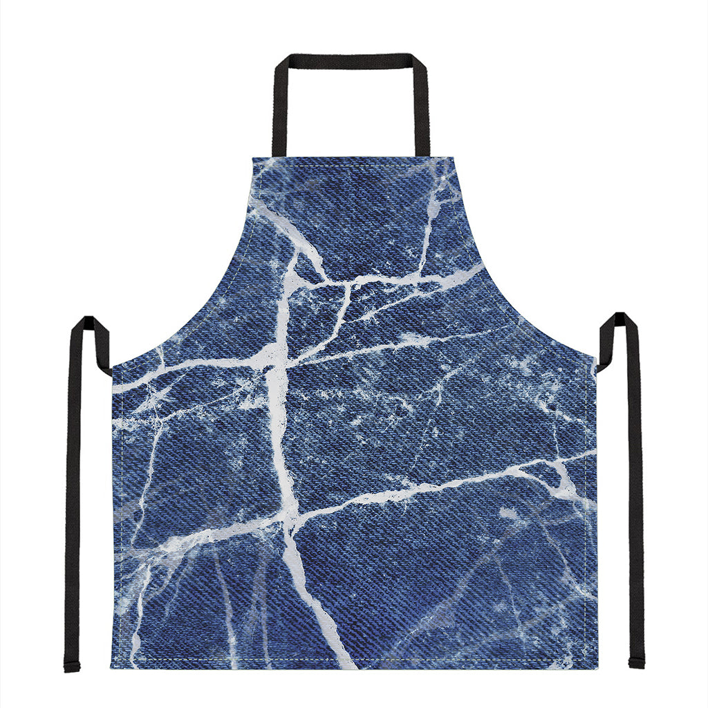 Marble Denim Jeans Pattern Print Apron