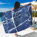 Marble Denim Jeans Pattern Print Beach Sarong Wrap