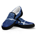 Marble Denim Jeans Pattern Print Black Slip On Sneakers