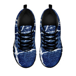 Marble Denim Jeans Pattern Print Black Sneakers