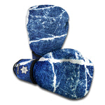 Marble Denim Jeans Pattern Print Boxing Gloves